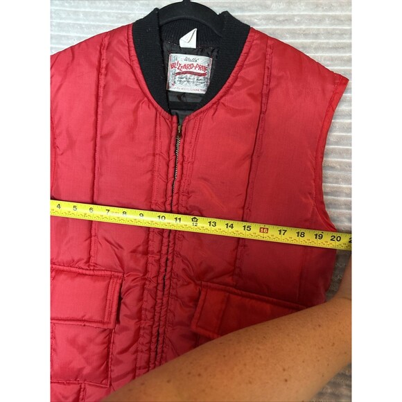 Vtg Walls Insulated Blizzard Pruf Red Zip Puffer Vest Puffy Vest Mens Size Large - Picture 7 of 16